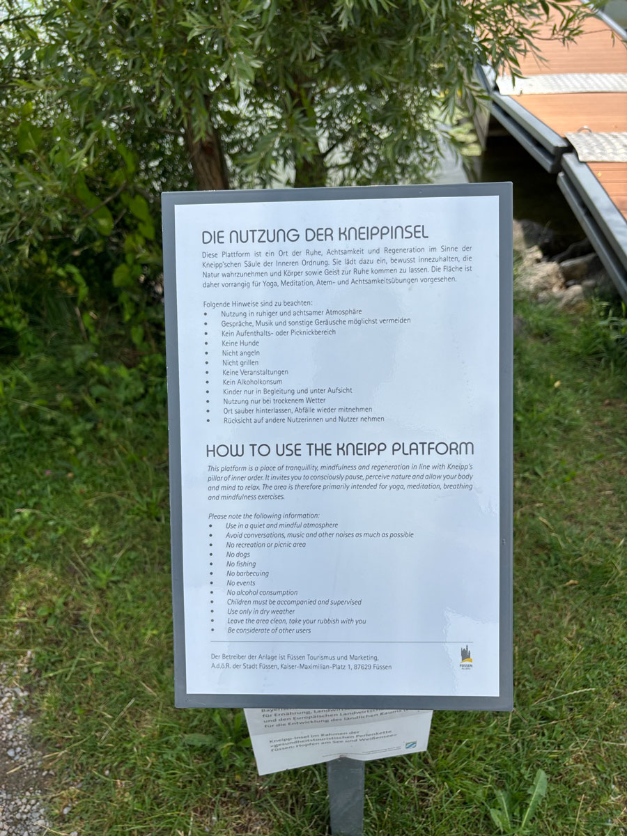 Infotafel Kneippinsel Infotafel Kneippinsel
